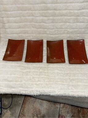 Set BIA Cordon Bleu Set of 4 Hand-Glazed Rectangular Appetizer Sushi Plates